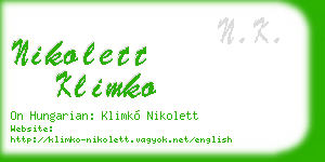 nikolett klimko business card
