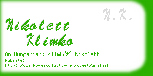 nikolett klimko business card